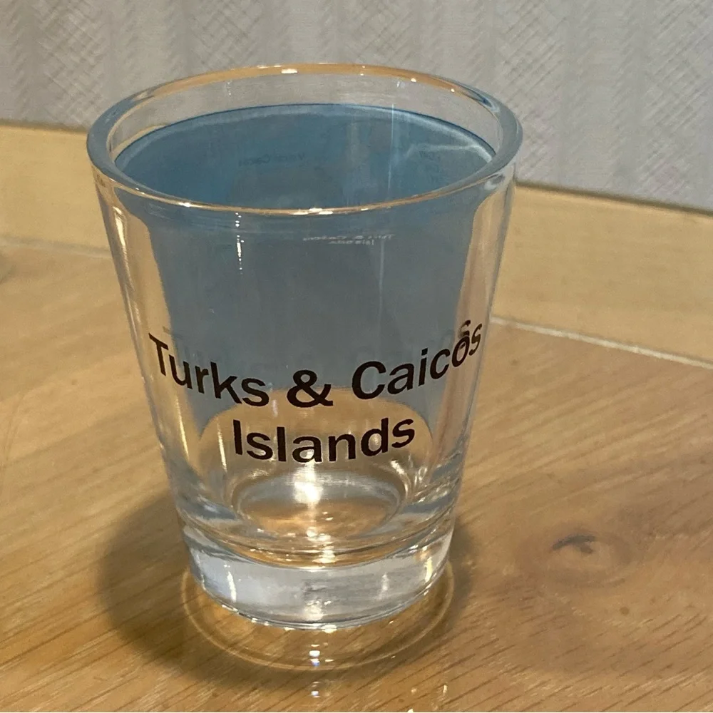 Vintage Y2K Turks and Caicos Islands Souvenir Shot Glass 2.5 inches
